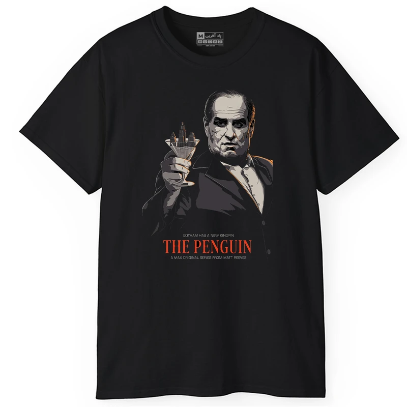 تی شرت آستین کوتاه مردانه پاد آفرین مدل سریال پنگوئن کد PT127