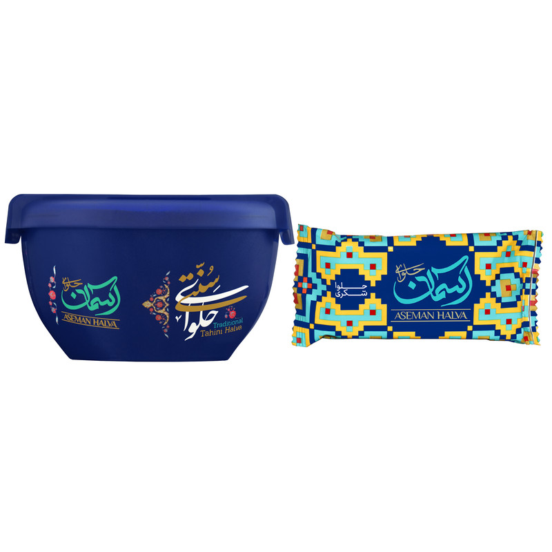 حلوا ارده سنتی آسمان - 450 گرم به همراه حلوا شکری آسمان - 90 گرم