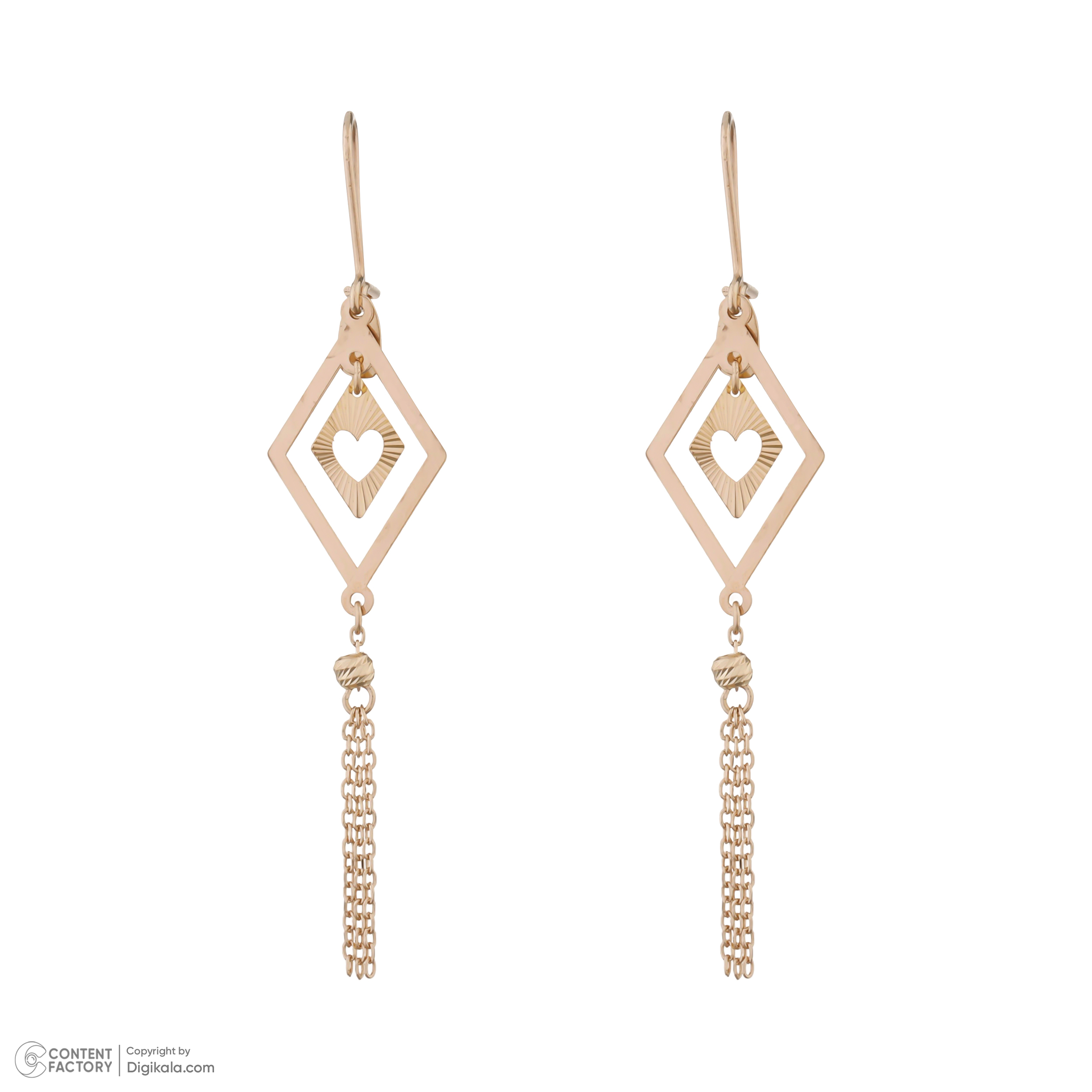 گوشواره آویزی طلا 18 عیار زنانه گلدم مدل E-3070092