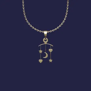 گردنبند طلا 18 عیار زنانه مدوپد مدل ماه و ستاره کد Y2-1-1013