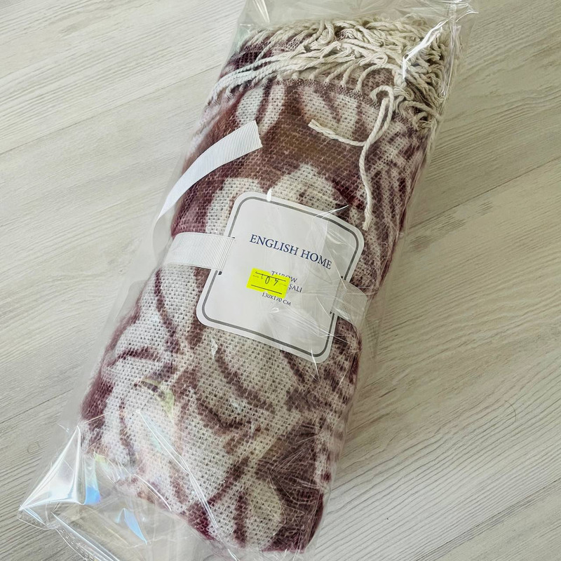 شال مبل انگلیش هوم مدل Flores Bordo سایز 130x170 سانتی متر