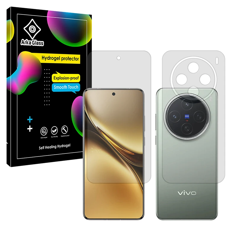 محافظ صفحه نمایش مات آرکا گلس مدل Tough مناسب برای گوشی موبایل ویوو X200 به همراه محافظ پشت گوشی