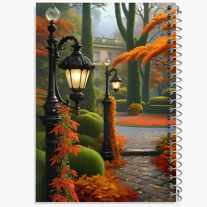 دفتر شطرنجی 50 برگ خندالو طرح باغ پاییزی کد F6747