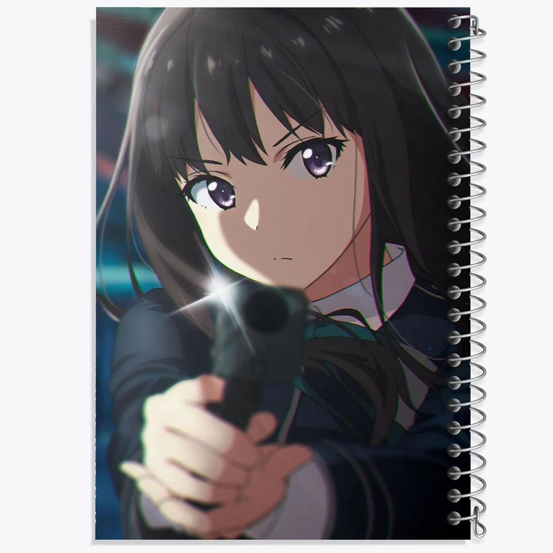 دفتر لیست خرید 50 برگ خندالو طرح تاکینا انیمه لیکوریس ریکویل Lycoris Recoil کد 23101