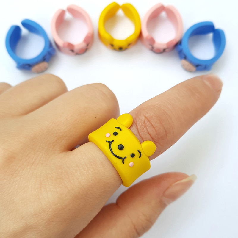 انگشتر دخترانه مدل وینی پو بسته 3 عددی