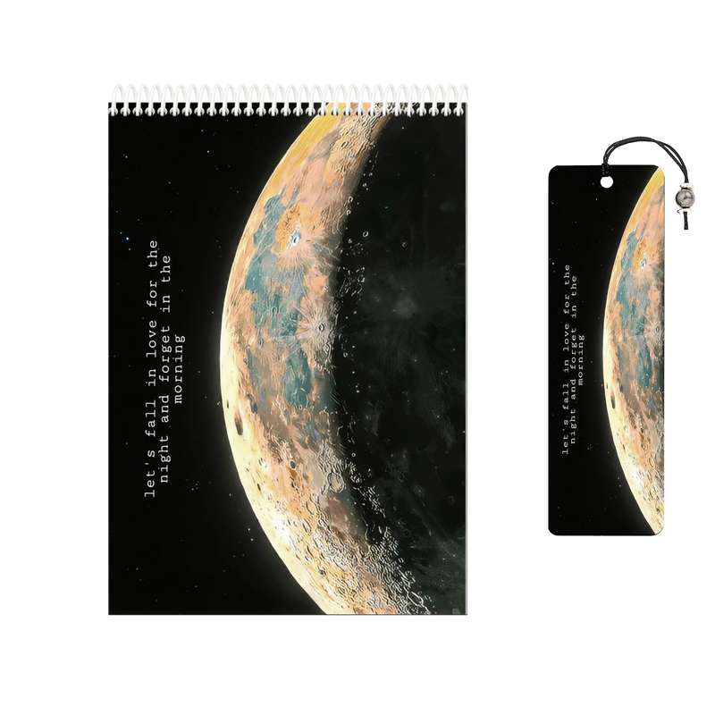 دفتر شطرنجی 100 برگ سهیلا جایروندی طرح ماه به همراه نشانگر چوبی