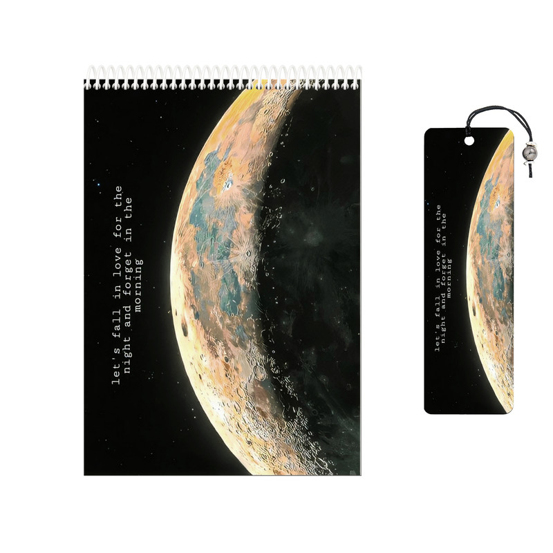 دفتر شطرنجی 100 برگ سهیلا جایروندی طرح ماه به همراه نشانگر چوبی