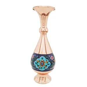 گلدان مسی میناکاری طرح پرداز کد Ngoldan-Mpar-Csorm-S25-Hesf