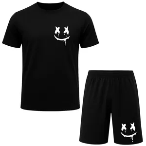 ست تیشرت آستین کوتاه و شلوارک راحتی مردانه مدل A51 طرح لبخند