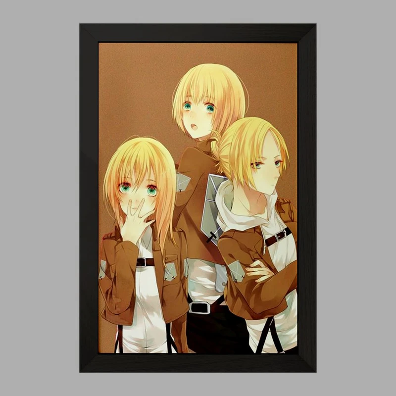 تابلو خندالو مدل هیستوریا و ارمین و آنی انیمه اتک آن تایتان Attack on Titan  کد 11056