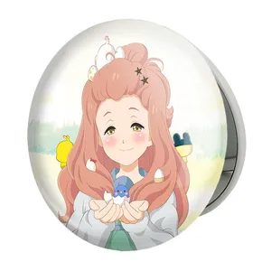 آینه جیبی خندالو طرح کنزاکی انیمه لیز و پرنده آبی مدل تاشو کد 23832 