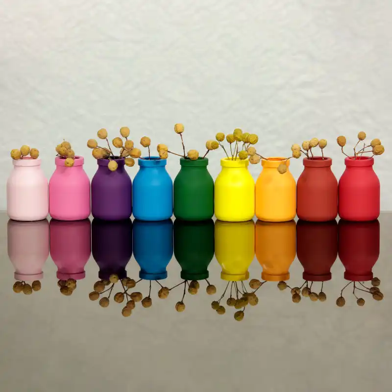 گلدان دکوری مدل شیشه‌ای رنگی کد 190 بسته 9 عددی