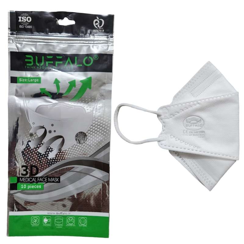 ماسک تنفسی بوفالو مدل سه بعدی 5 لایه لارج بسته 30 عددی ماسک تنفسی بوفالو مدل سه بعدی 5 لایه لارج بسته 30 عددی
