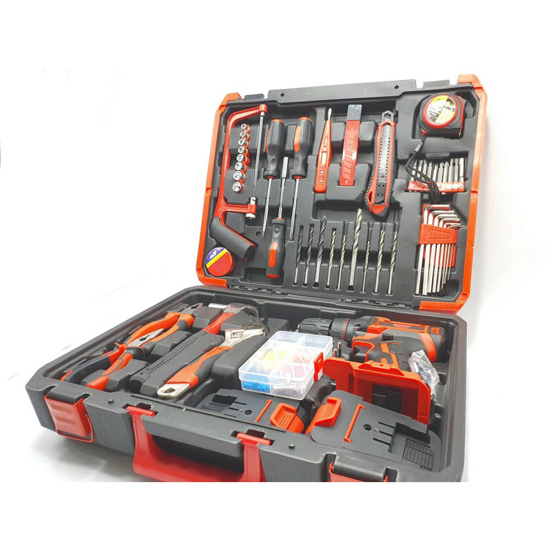 مجموعه 100 عددی دریل پیچ گوشتی شارژی چکشی باس مدل 0025 V مجموعه 100 عددی دریل پیچ گوشتی شارژی چکشی باس مدل 0025 V