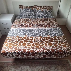 سرویس ملحفه مدل پلنگی کد 180 دو نفره سه تکه