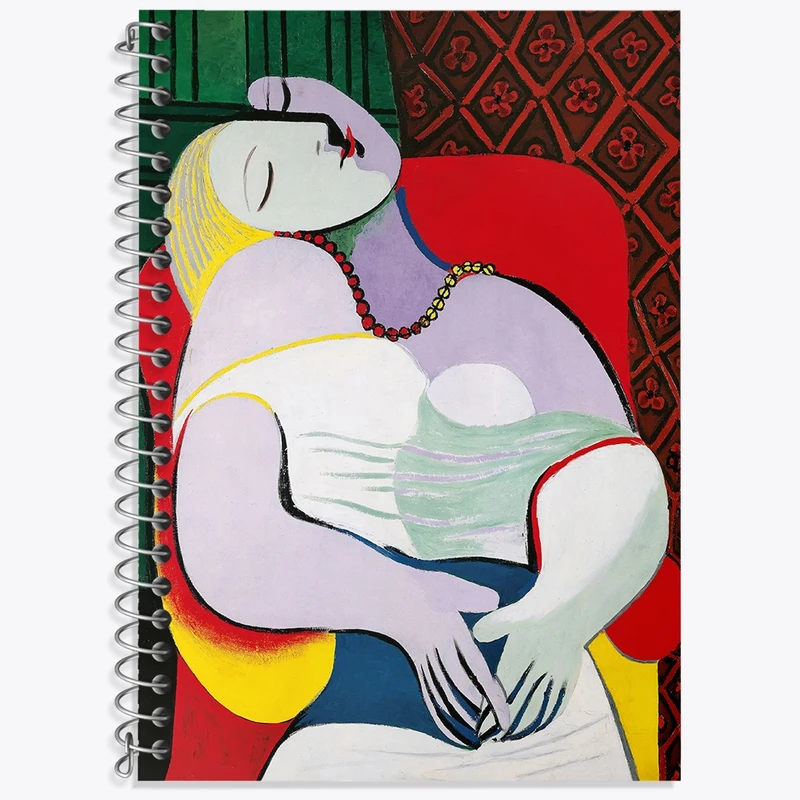 دفتر زبان 50 برگ خندالو مدل دو خط طرح پابلو پیکاسو کد 36846