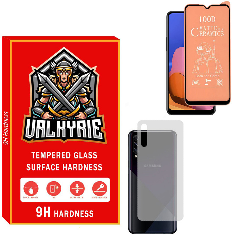 محافظ صفحه نمایش سرامیکی مات والکری مدل CRBKV_01 مناسب برای گوشی موبایل سامسونگ Galaxy A30s به همراه محافظ پشت گوشی