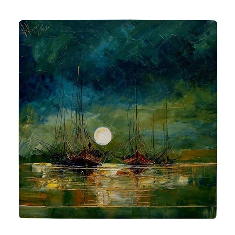 زیر لیوانی  طرح نقاشی بندرگاه کد    6085100_5061