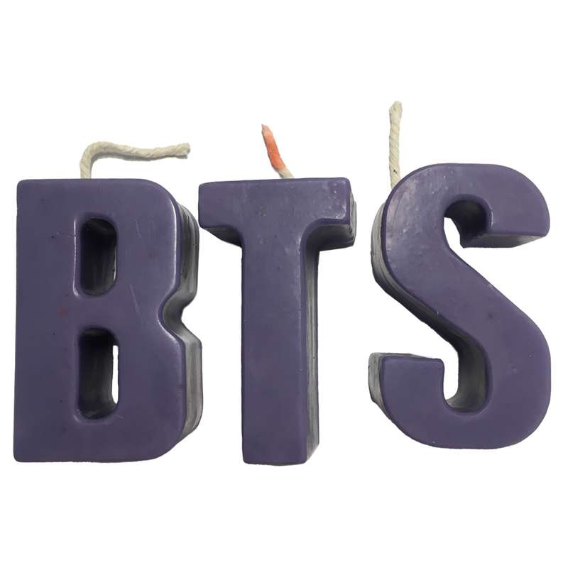 شمع دست ساز مدل  بی تی اس بسته 3 عددی