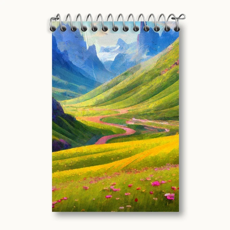 دفتر یادداشت 50 برگ خندالو مدل منظره بهاری کد F1977