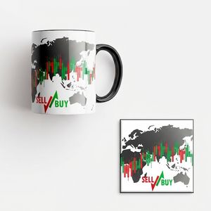 ماگ طرح فارکس تریدر به همراه زیر لیوانی
