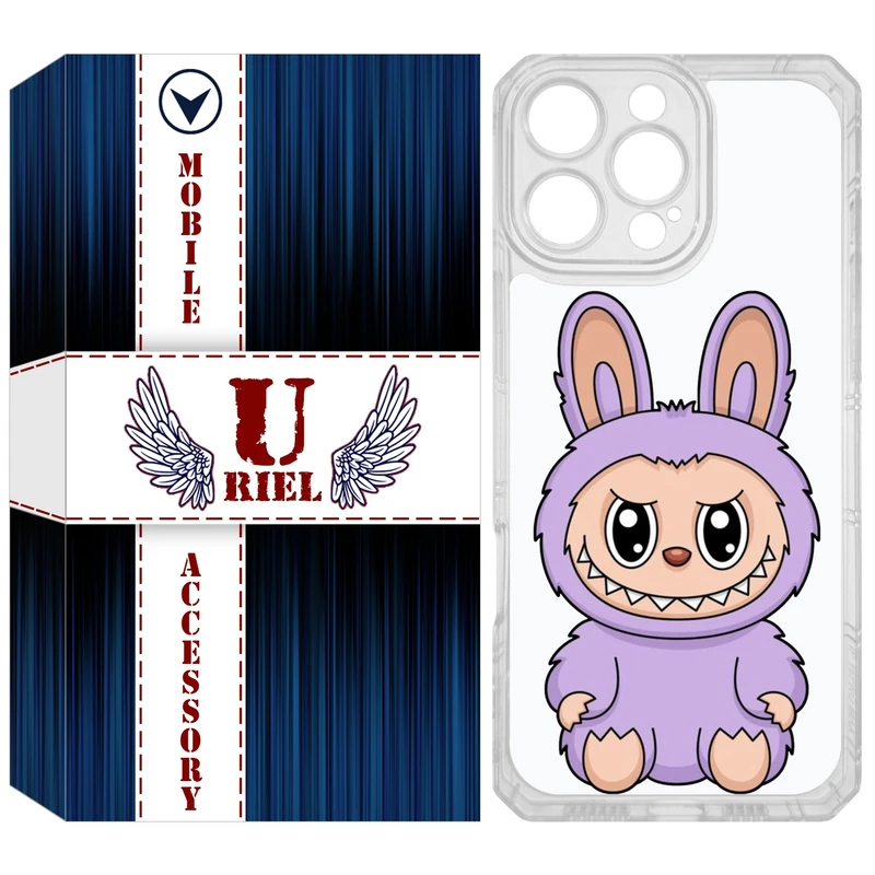 کاور یوریل مدل Clear کد 130 طرح لبوبو Labubu مناسب برای گوشی موبایل اپل iPhone 16 Pro