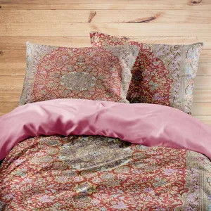 سرویس روتختی مدوپد طرح فرش قم لچک و ترنج مدل C-Ghom065 یک نفره 4 تکه