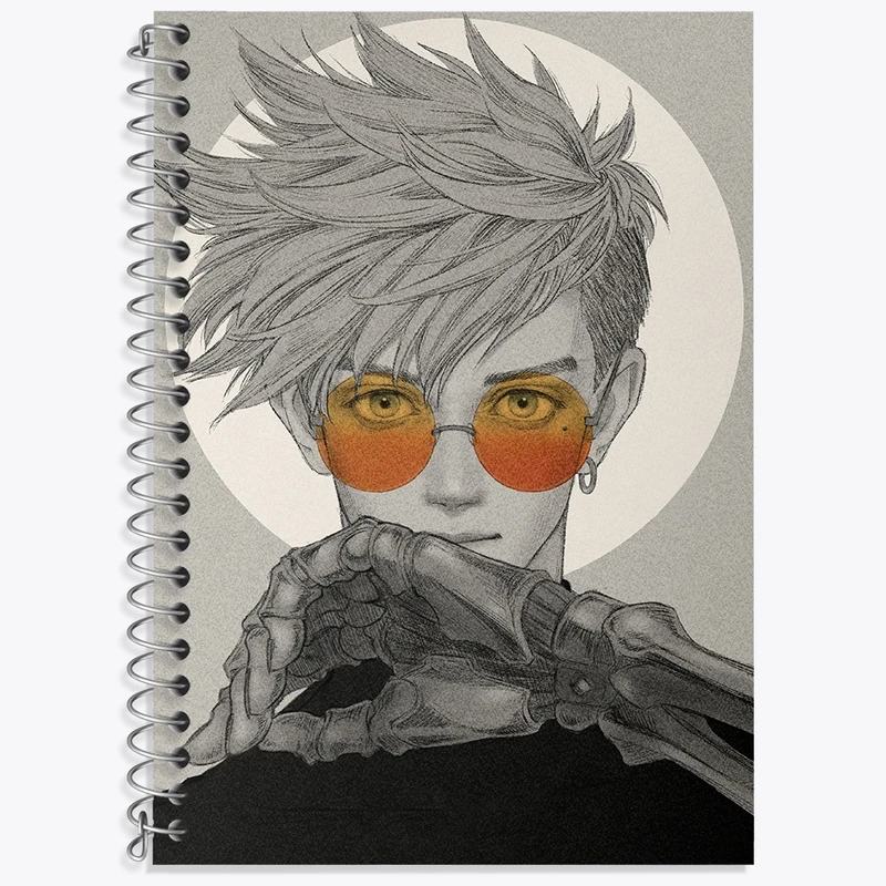 دفتر زبان 50 برگ خندالو مدل دو خط طرح وش انیمه تریگان (Trigun) کد 36206