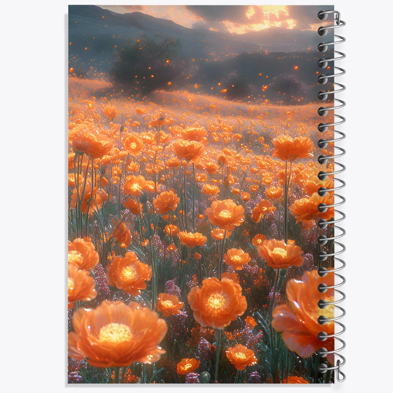 دفتر شطرنجی 50 برگ خندالو طرح منظره ی گل کد N6000