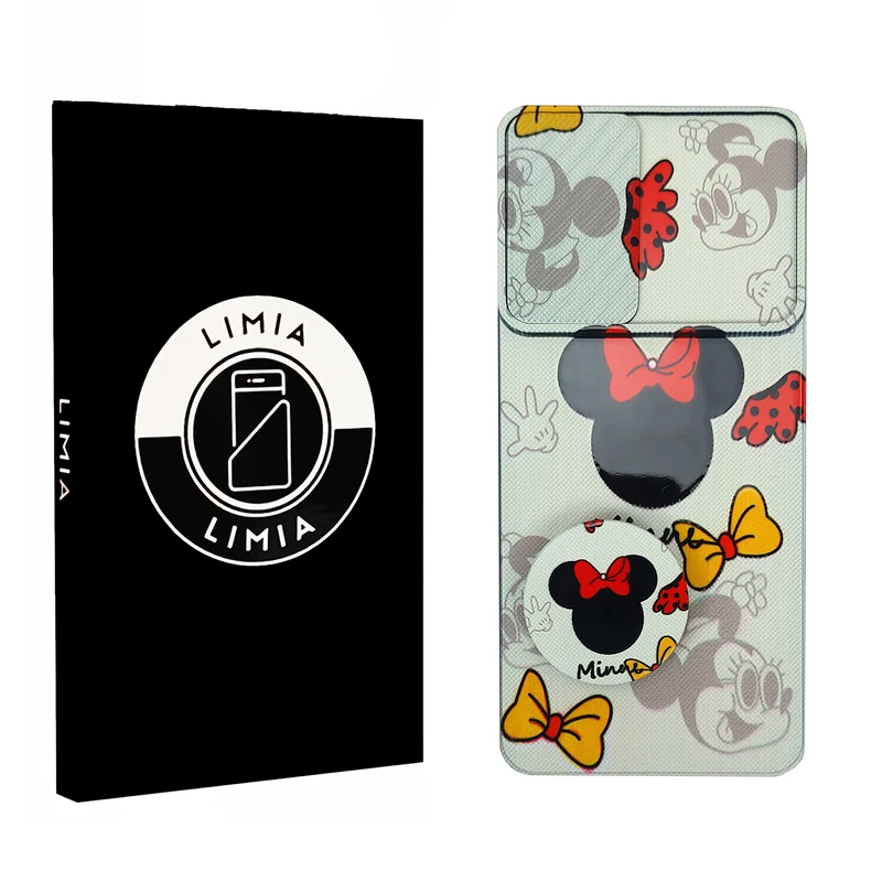 کاور لیمیا مدل فانتزی کشویی طرح دار کد 478 مناسب برای گوشی موبایل سامسونگ Galaxy A73 به همراه پاپ سوکت