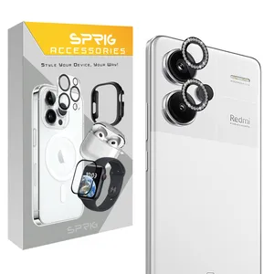 Sprig Ring Metal Diamond Camera Lens Protector For Xiaomi Redmi Note 13 Pro Plus