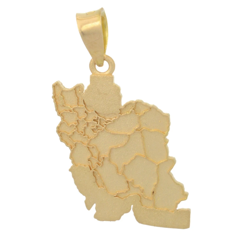 آویز گردنبند طلا 18 عیار زنانه طلای مستجابی طرح ایران اطلس کد T2001