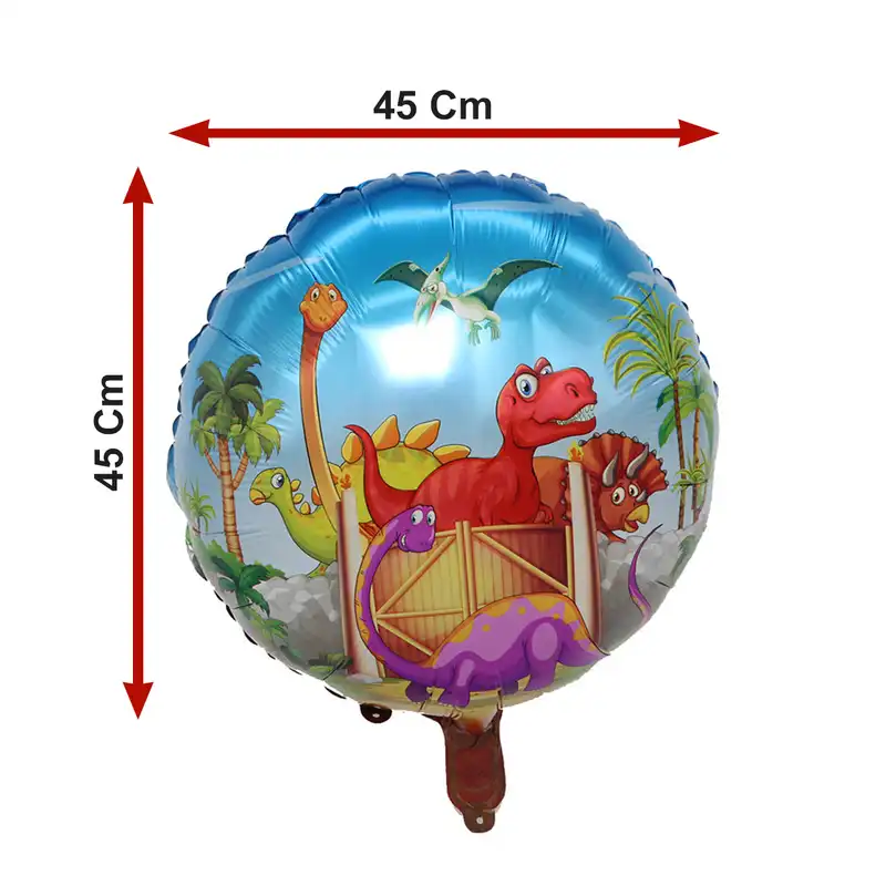 بادکنک فویلی لاکی بالونز مدل دایناسور طرح گرد کد 1225