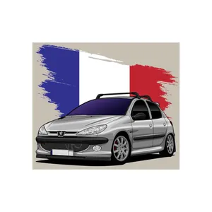 استیکر لپتاب طرح ماشین 206 کد 2500