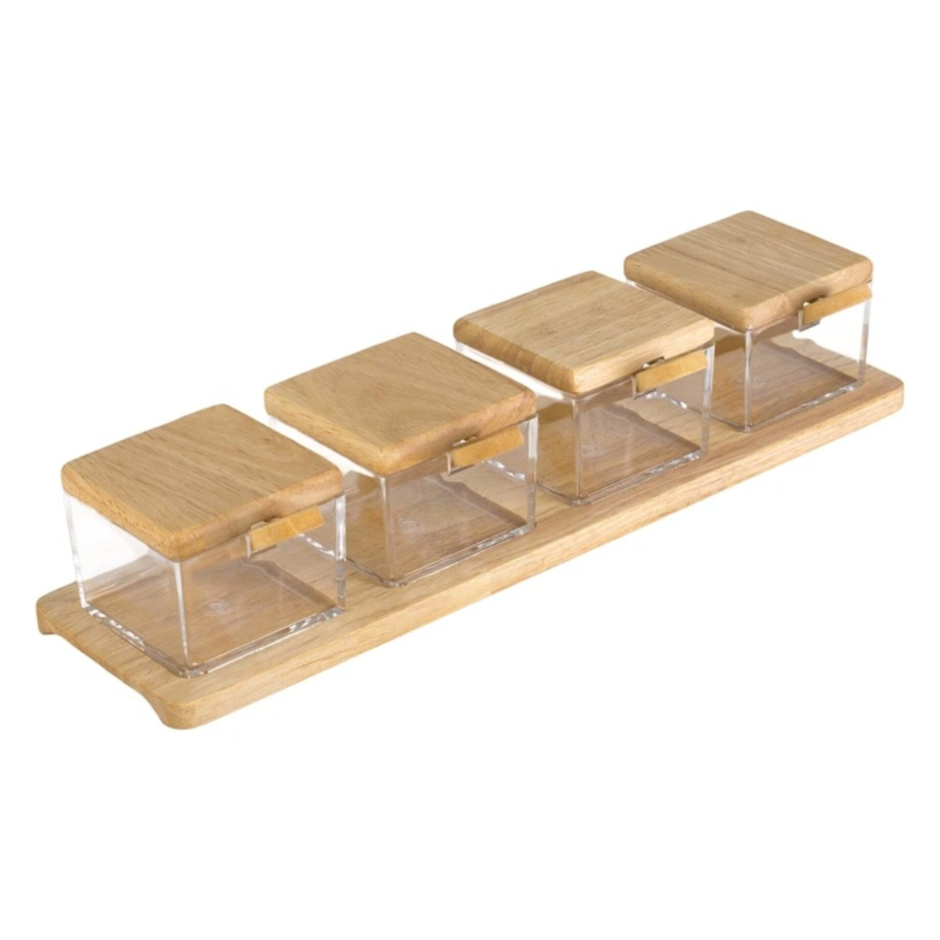 ظرف مربا و عسل لوناوود مدل wood-acrylic کد TP41844 مجموعه 5 عددی