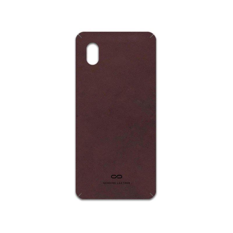 برچسب پوششی ماهوت مدل Matte-Dark-Brown-Leather مناسب برای گوشی موبایل سامسونگ Galaxy A01 Core