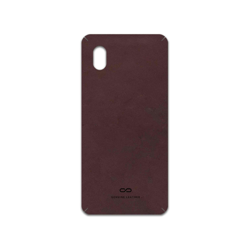 برچسب پوششی ماهوت مدل Matte-Dark-Brown-Leather مناسب برای گوشی موبایل سامسونگ Galaxy A01 Core
