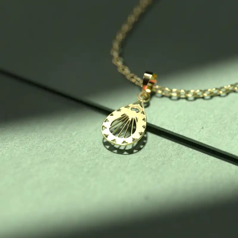 گردنبند طلا 18 عیار زنانه مدوپد مدل اشک هندسی کد PP1205