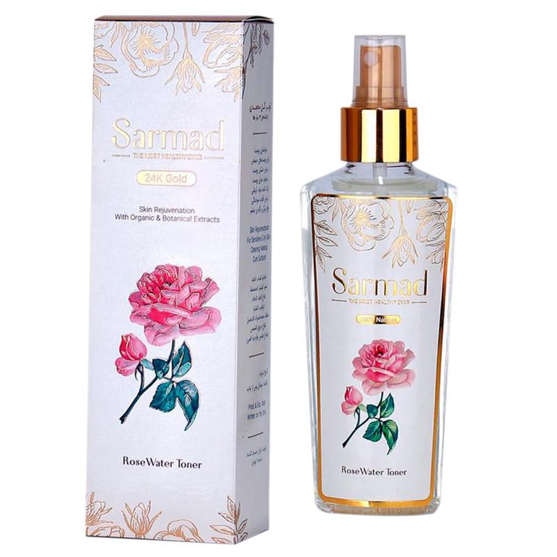 تونر پاک کننده صورت سرمد مدل GOLD ROSE WATER حجم 140 میلی لیتر