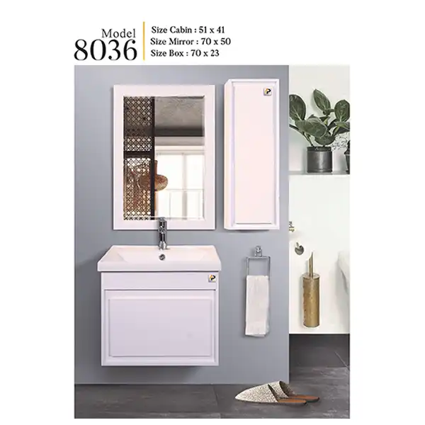 ست کابینت و روشویی مدل 8036 همراه آینه و باکس