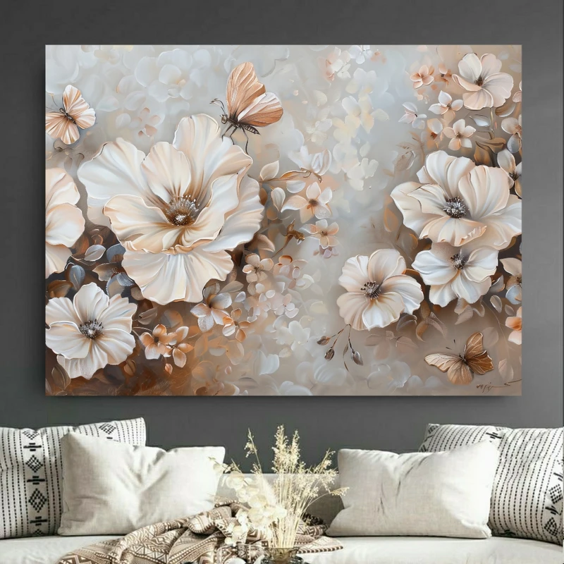 پوستر طرح گل و پروانه کد GR755