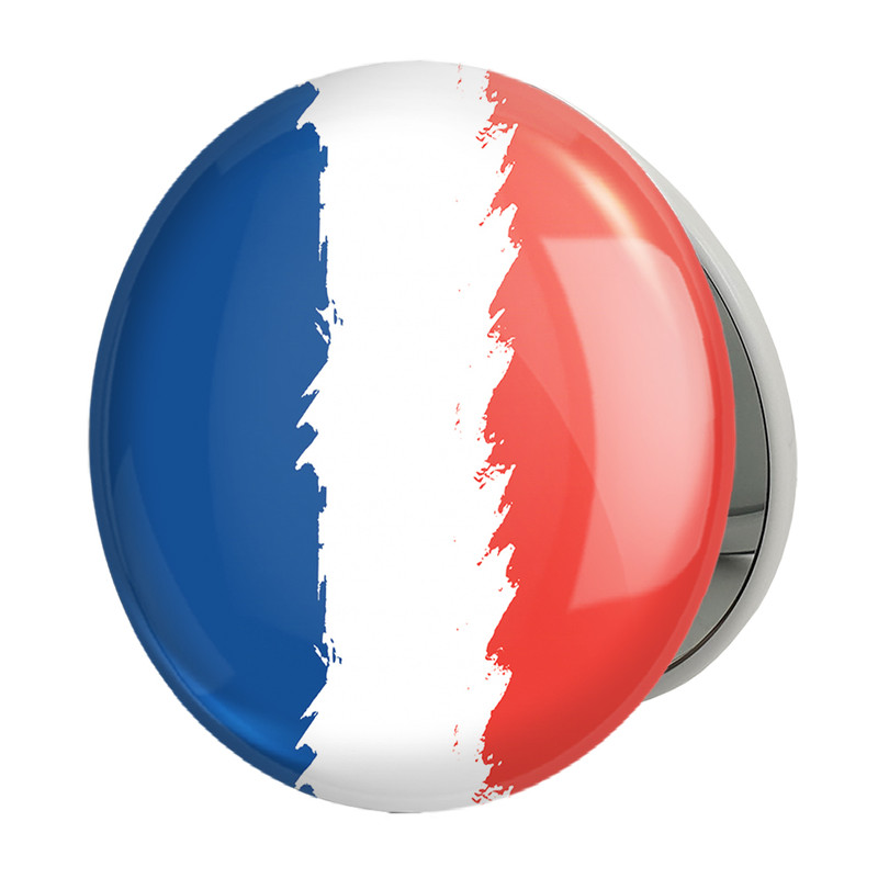 آینه جیبی خندالو طرح پرچم فرانسه مدل تاشو کد 20527 