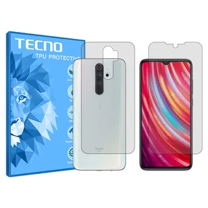 Tecno HyGEL model transparent screen protector suitable for Xiaomi Redmi Note 8 Pro mobile phone along with the back protector