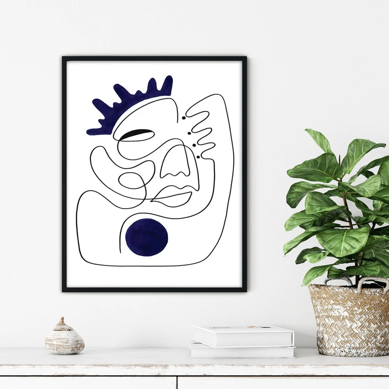 تابلو آتریسا طرح لاین آرت مدرن مدل ATFL107 فریم مشکی