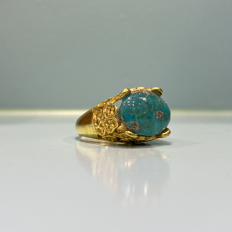 انگشتر نقره زنانه مدل گوارسه فیروزه نیشابوری انگشتر نقره زنانه مدل گوارسه فیروزه نیشابوری