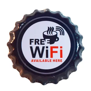 دیوارکوب طرح Free Wi-Fi مدل تشتک نوشابه