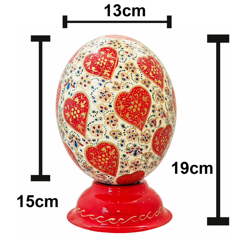 تخم شترمرغ  تزیینی مدل مگنت دار طرح قلبی کد 1913