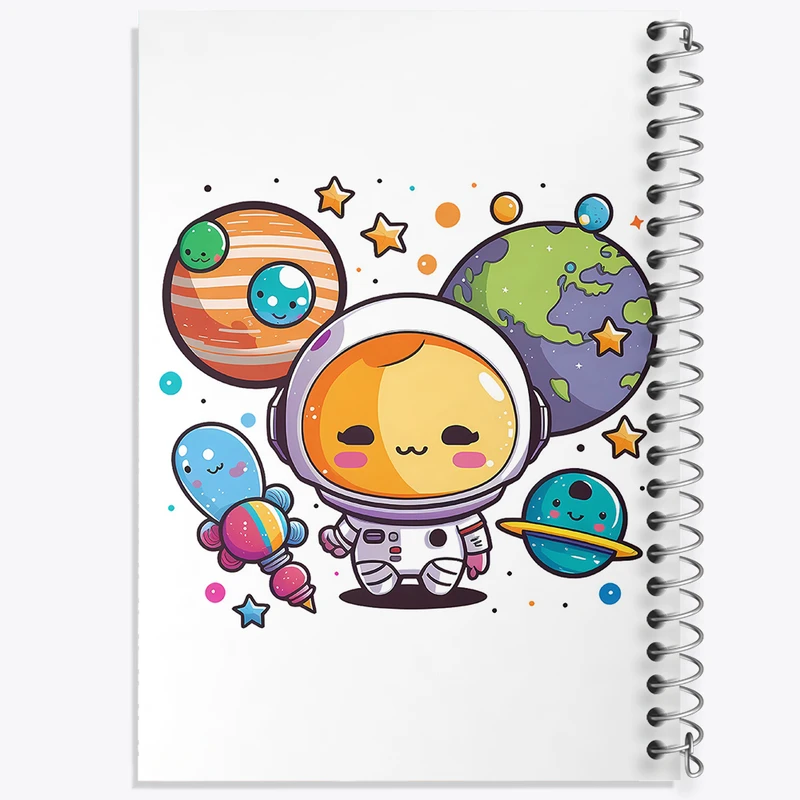 دفتر لیست خرید 50 برگ خندالو طرح فضایی کد N1635