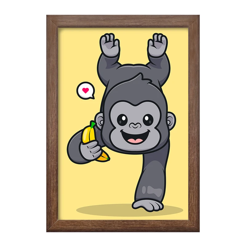 تابلو خندالو طرح حیوانات بامزه گوریل کد 29714