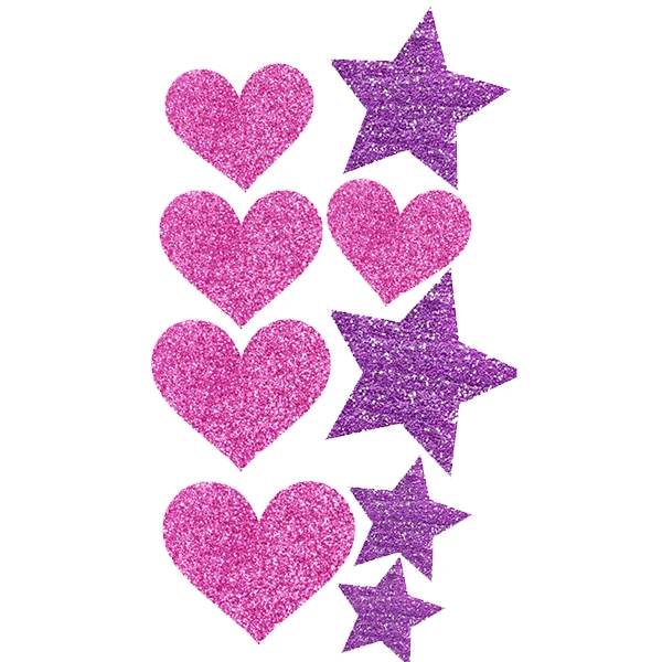 استیکر پارچه و لباس پاد آفرین طرح ستاره و قلب کد 5828